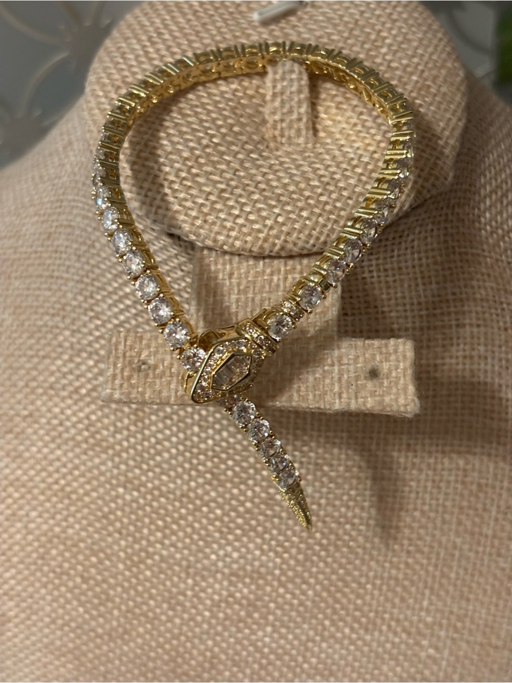 Gold Crystal Snake-Style Bracelet - Women Jewelry